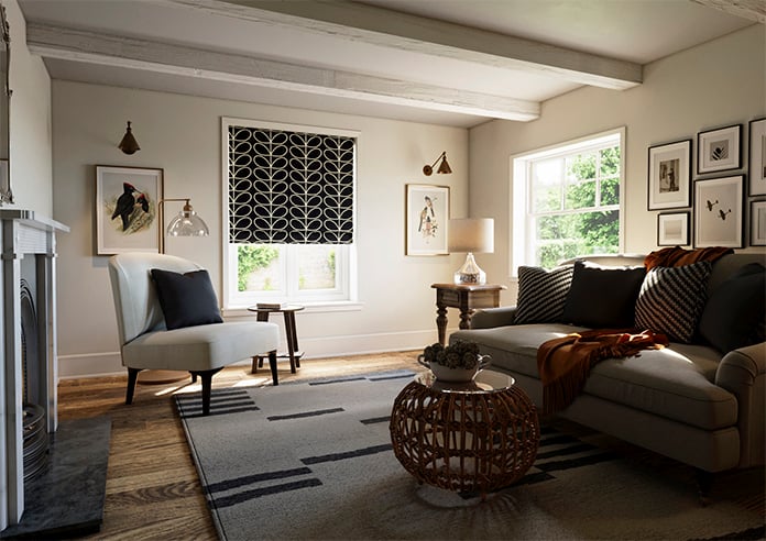 Orla Kiely Jumbo Linear Stem, Liquorice - Twist&Fit Roman Blind - Image 7